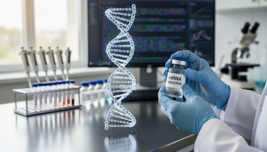 Detailed view of DNA molecular structure representing genetic science