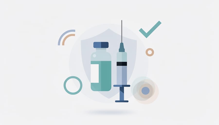 Abstract protective medical shield motif symbolizing vaccine safety and FDA oversight